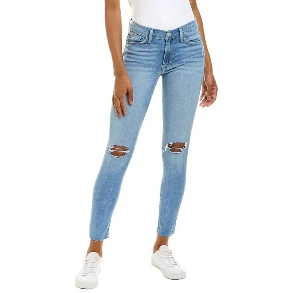 Hudson Women's Size 26 Natalie Sirelli Skinny Raw Hem Ankle Stretch Jeans